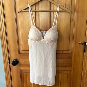 Linea Donatella Lace Trim Chemise in Cream